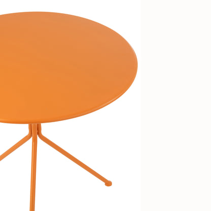 Mesa de jardín Trípode Redonda Metal Naranja Grande J-Line