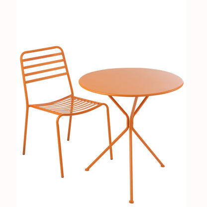 Mesa de jardín Trípode Redonda Metal Naranja Grande J-Line