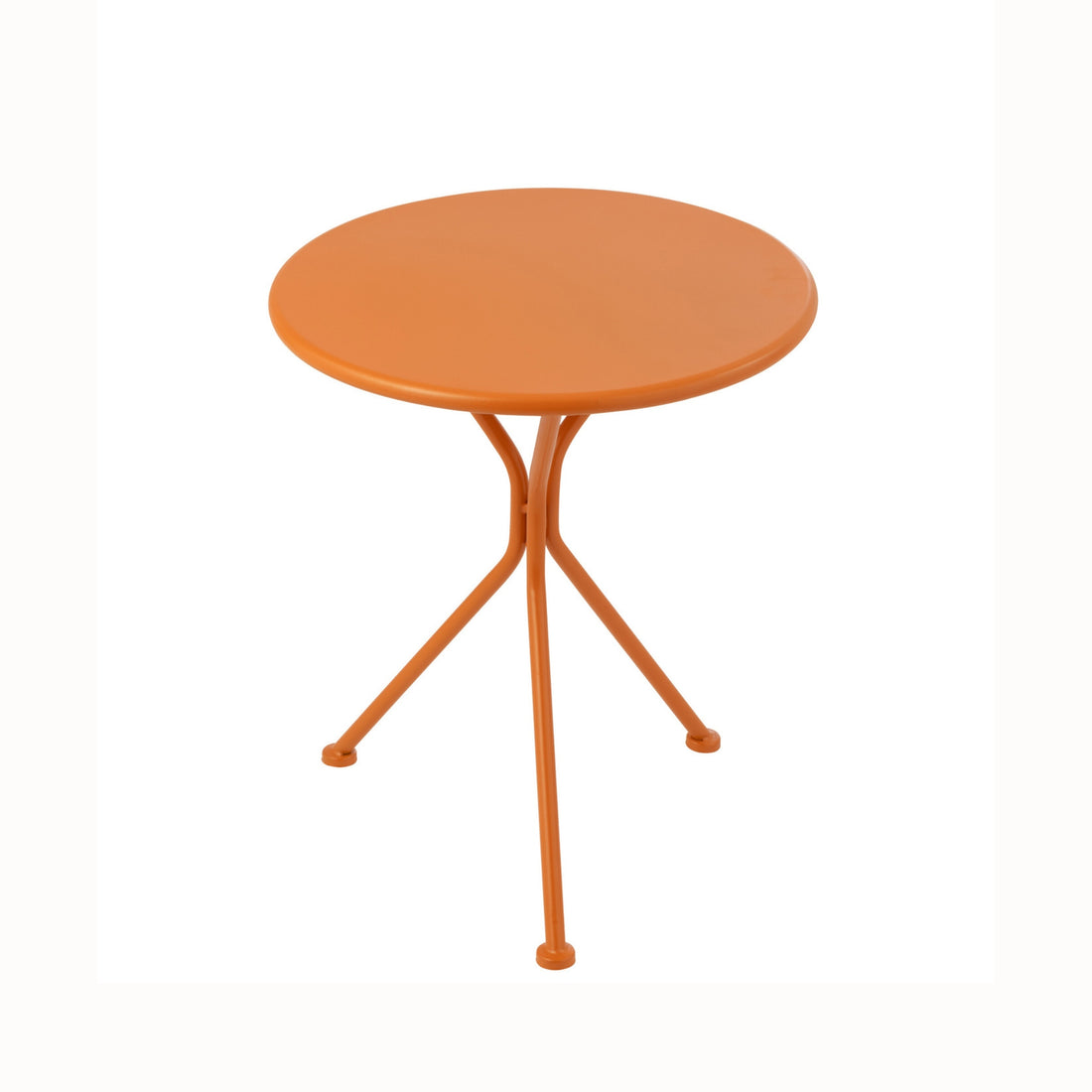 Mesa de jardín Trípode Redonda Metal Naranja Pequeña J-Line