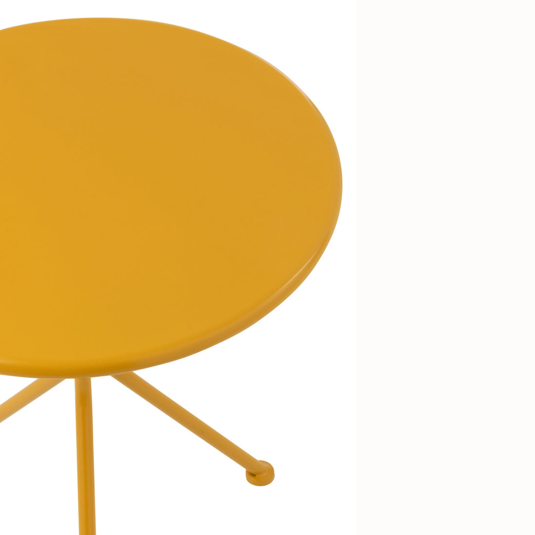 Mesa de jardín Trípode Redonda Metal Amarillo Ocre Pequeña J-Line