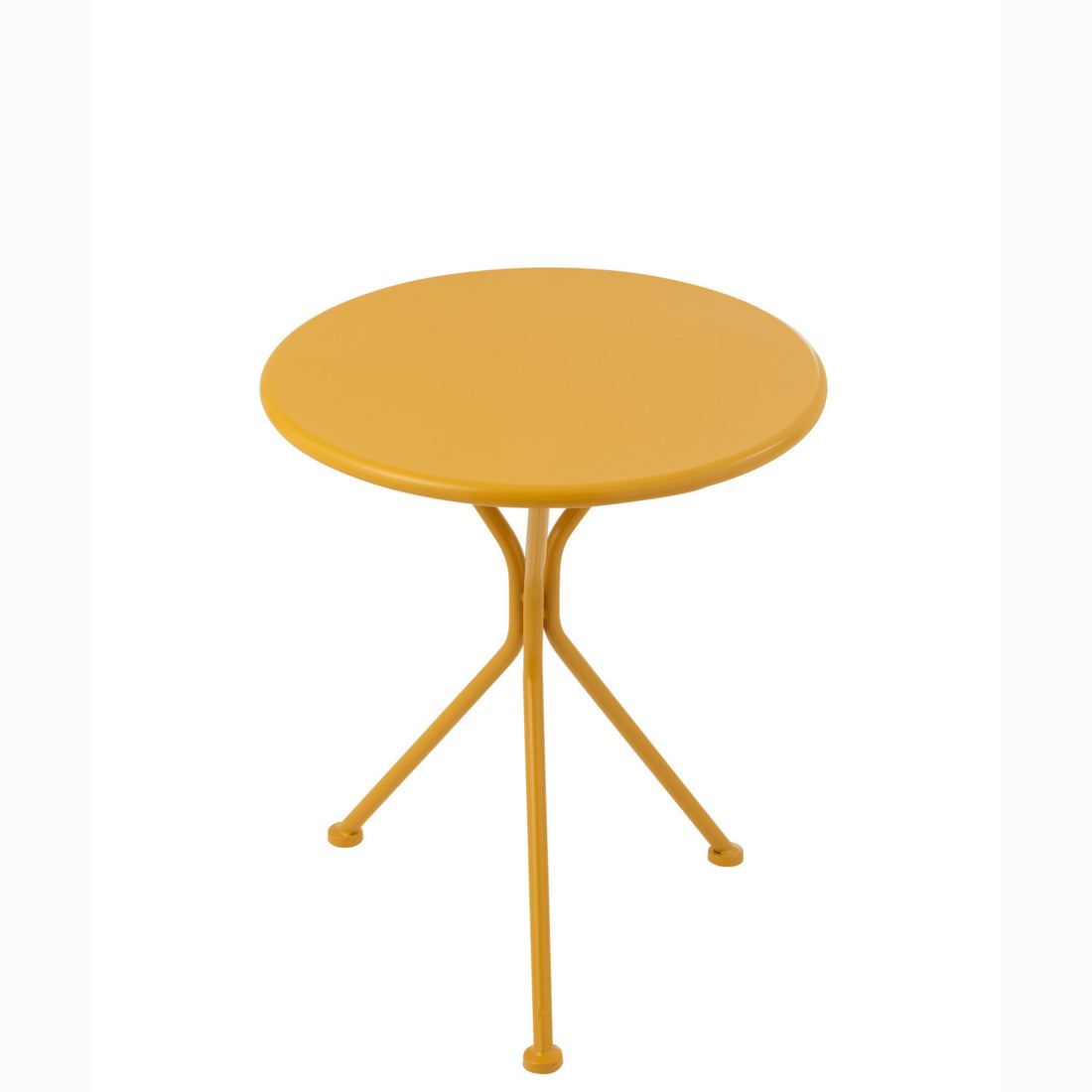 Mesa de jardín Trípode Redonda Metal Amarillo Ocre Pequeña J-Line