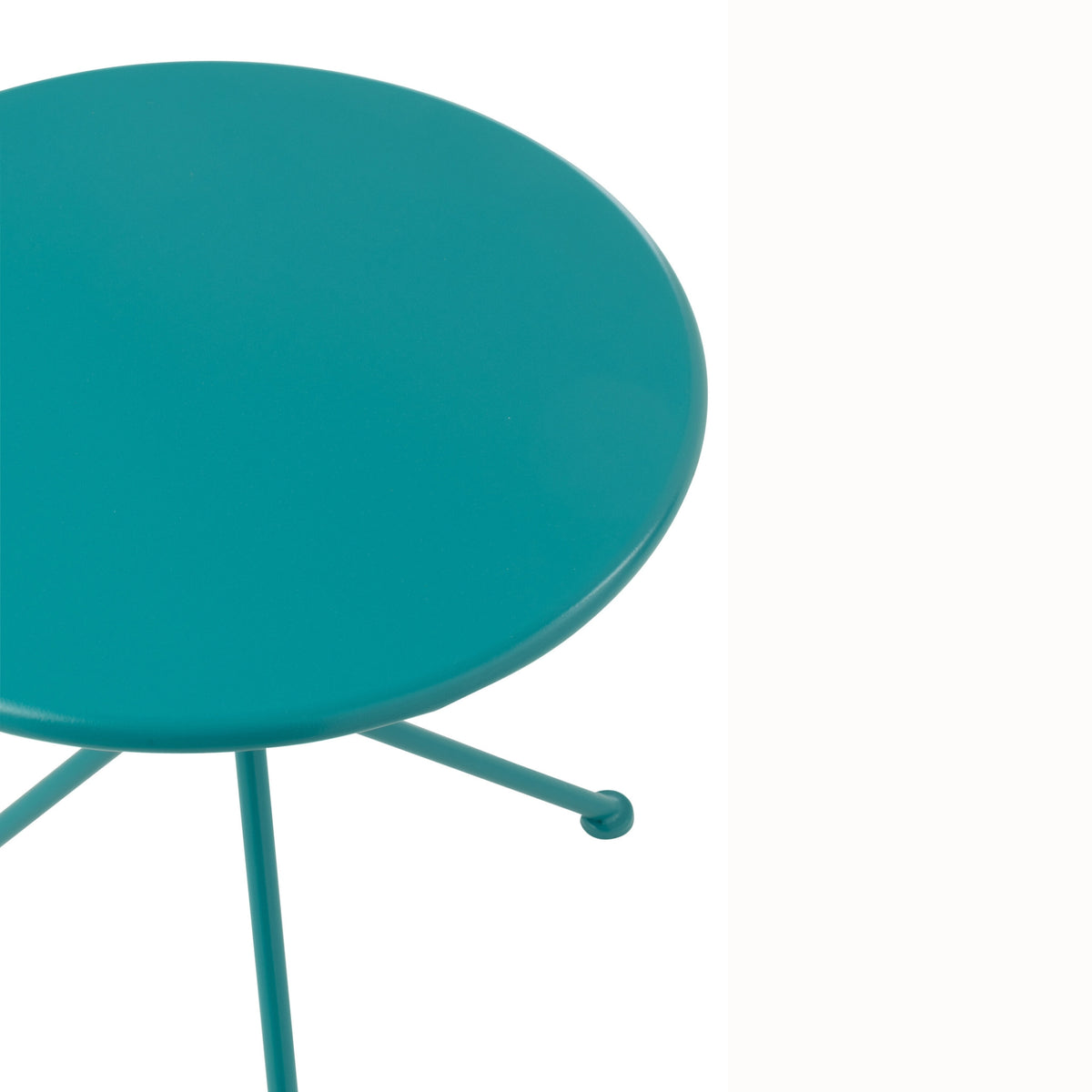 Mesa de jardín Trípode Redonda Metal Turquesa Pequeña J-Line