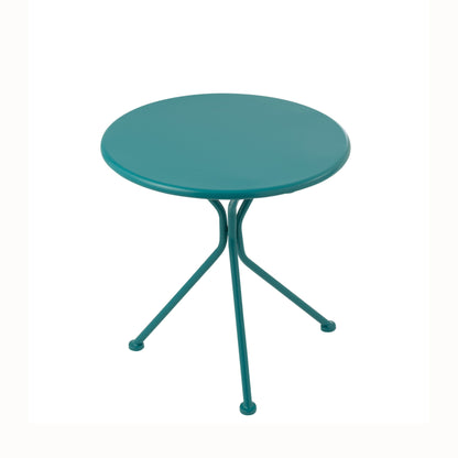 Mesa de jardín Trípode Redonda Metal Turquesa Pequeña J-Line