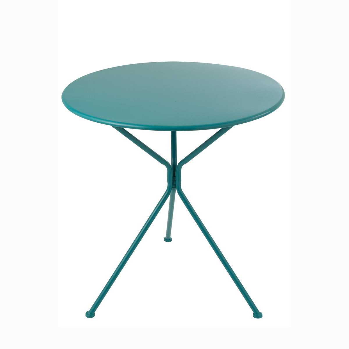 Mesa de jardín Trípode Redonda Metal Turquesa Grande J-Line