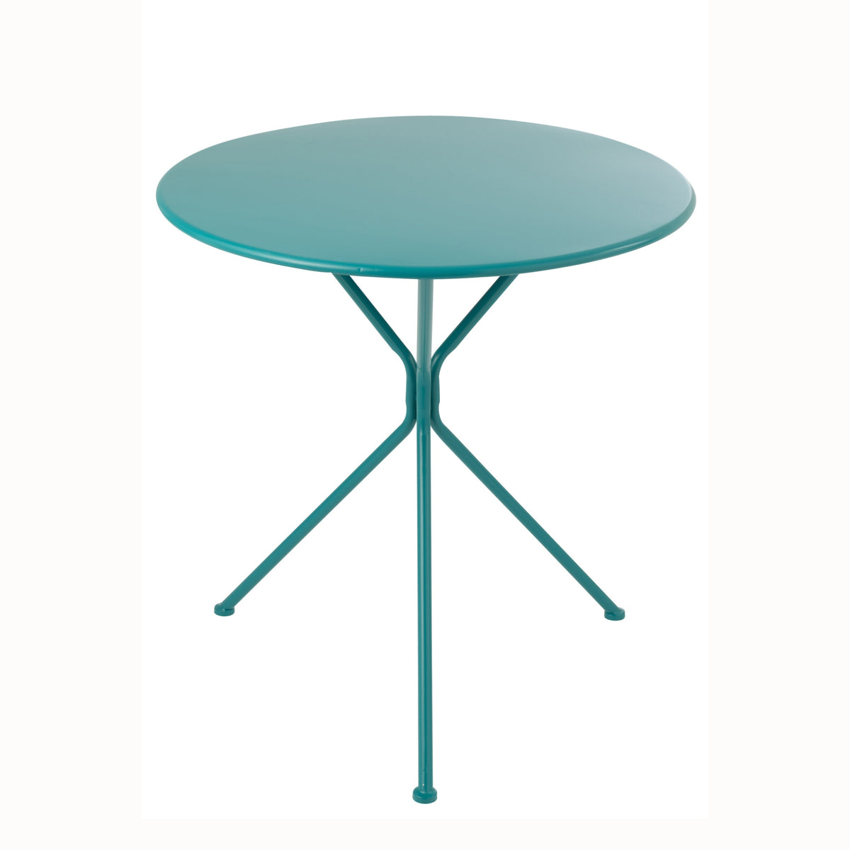Mesa de jardín Trípode Redonda Metal Turquesa Grande J-Line