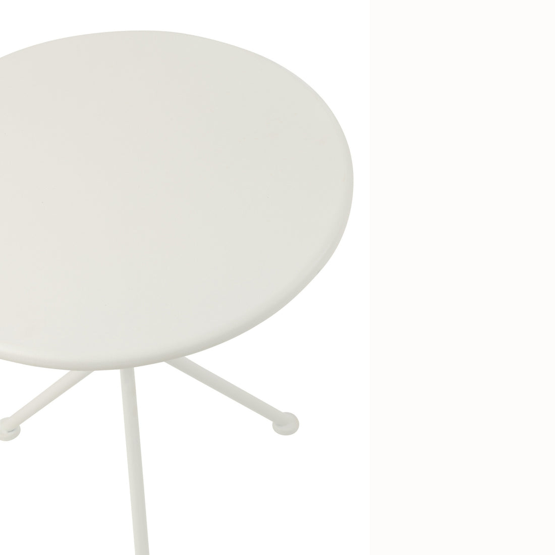 Mesa de jardín Trípode Redonda Metal Blanco Pequeña J-Line