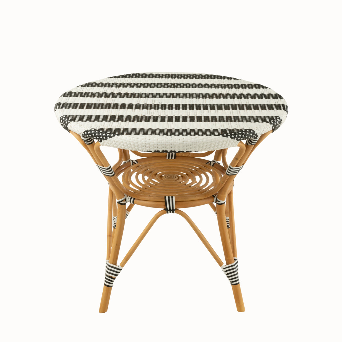 Mesa de comedor de ratán negro/blanco J-Line