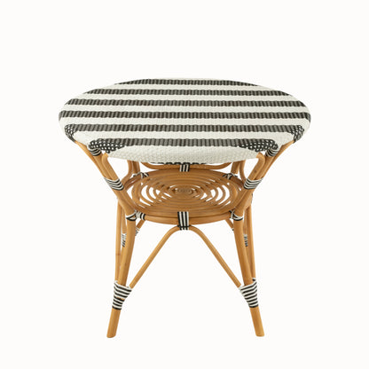 Mesa de comedor de ratán negro/blanco J-Line