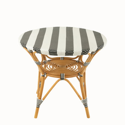 Mesa de comedor de ratán negro/blanco J-Line