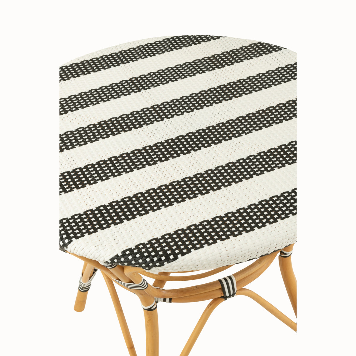 Mesa de comedor de ratán negro/blanco J-Line
