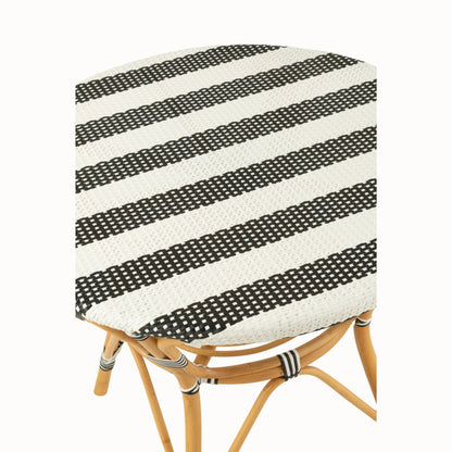 Mesa de comedor de ratán negro/blanco J-Line