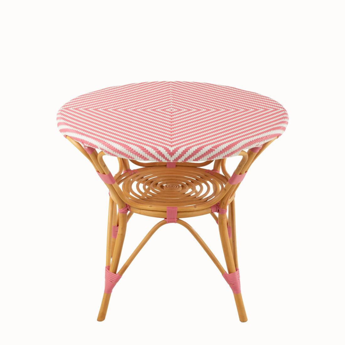 Mesa de comedor de ratán rosa/blanco J-Line