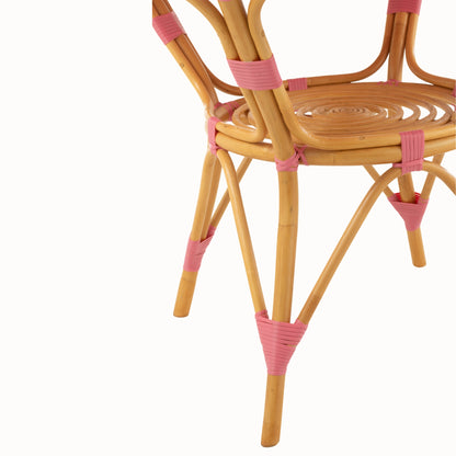 Mesa de comedor de ratán rosa/blanco J-Line