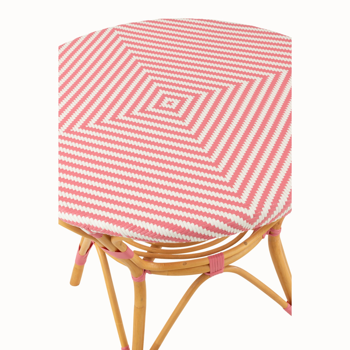 Mesa de comedor de ratán rosa/blanco J-Line