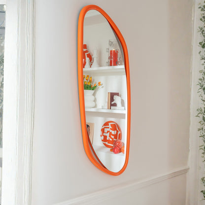 Espejo de pared irregular MDF/pintura naranja J-Line