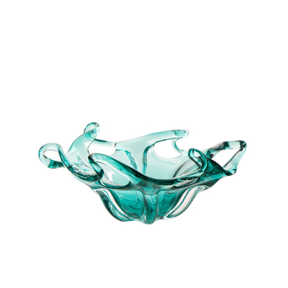 Bandeja decorativa Serena de cristal turquesa J-Line