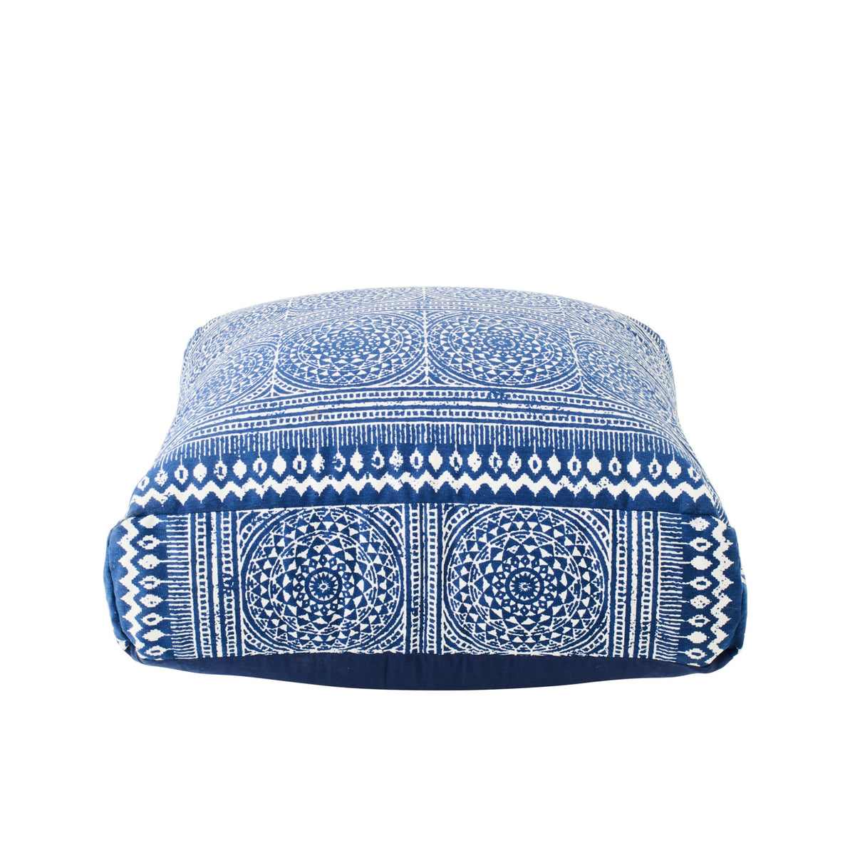 Puf Mosaico Algodón Azul/Blanco J-Line