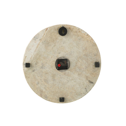 Reloj de pared redondo de mármol beige/negro J-Line