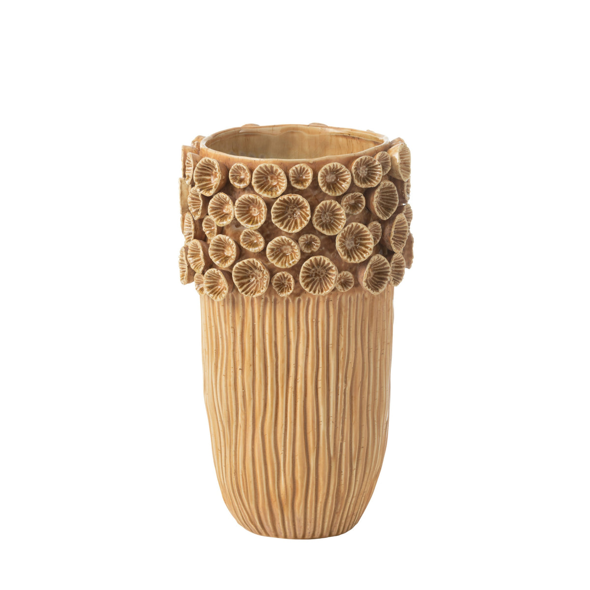 Jarrón Coral Alto de Arcilla Ocre Mediano J-Line