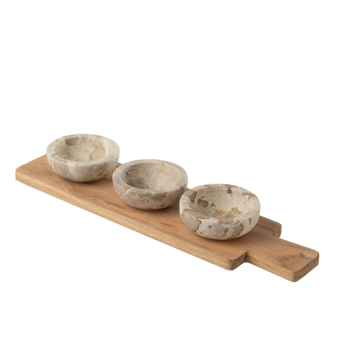 Set de especias de mármol natural/beige J-Line