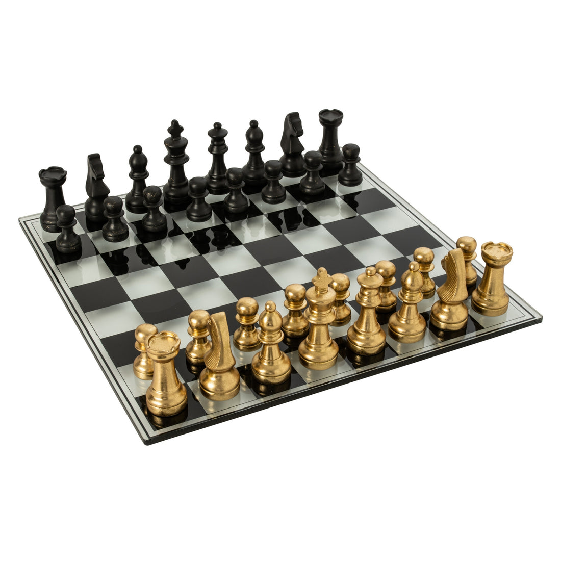 Juego de ajedrez Plateay Dorado/Negro Polirresina J-Line