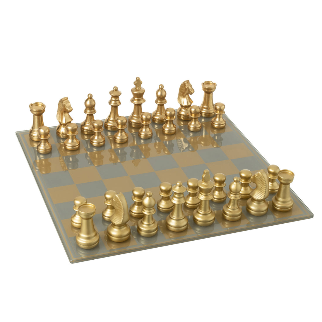 Juego de ajedrez Plateay de polirresina color dorado J-Line