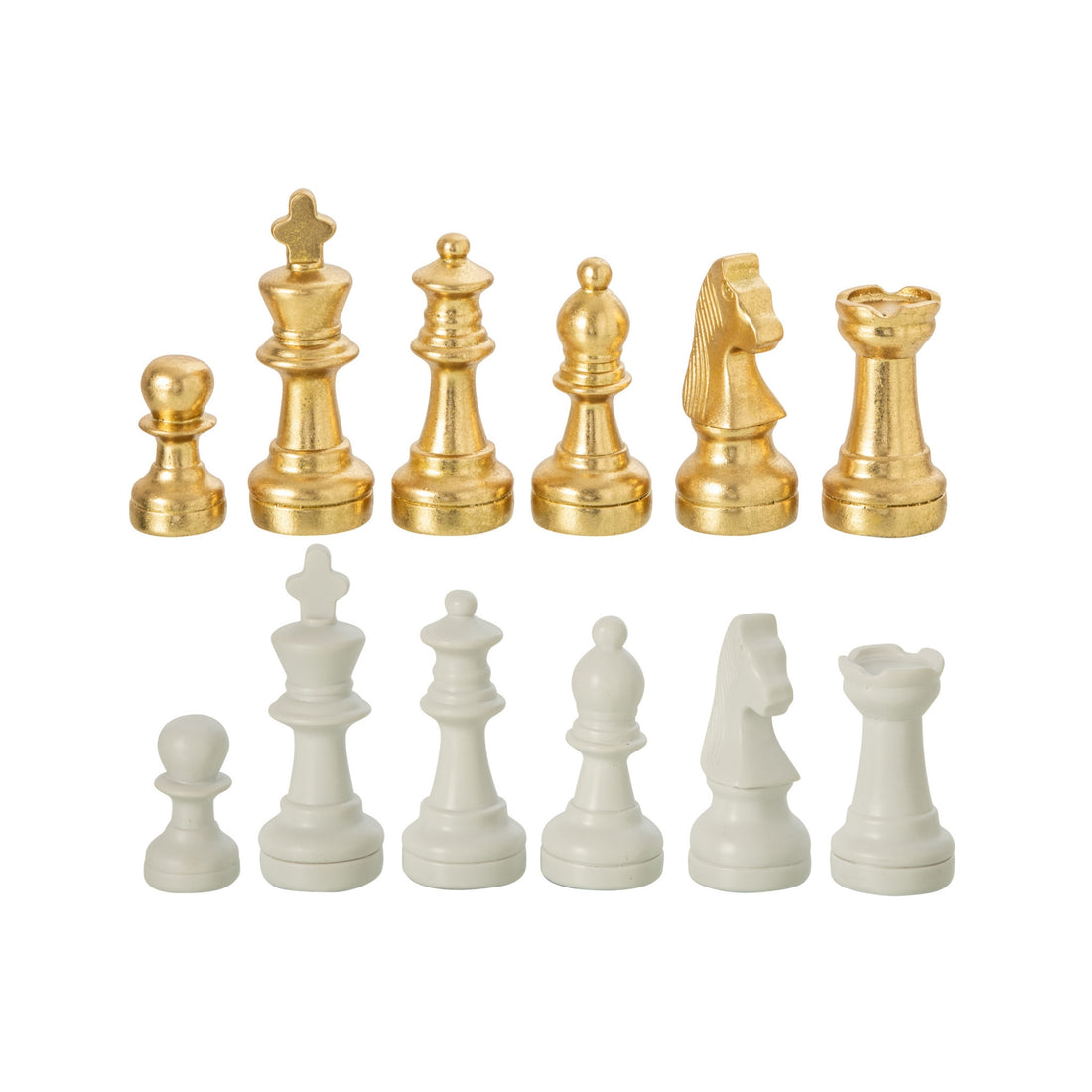 Juego de ajedrez Plateay de polirresina blanco/dorado J-Line