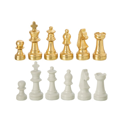 Juego de ajedrez Plateay de polirresina blanco/dorado J-Line