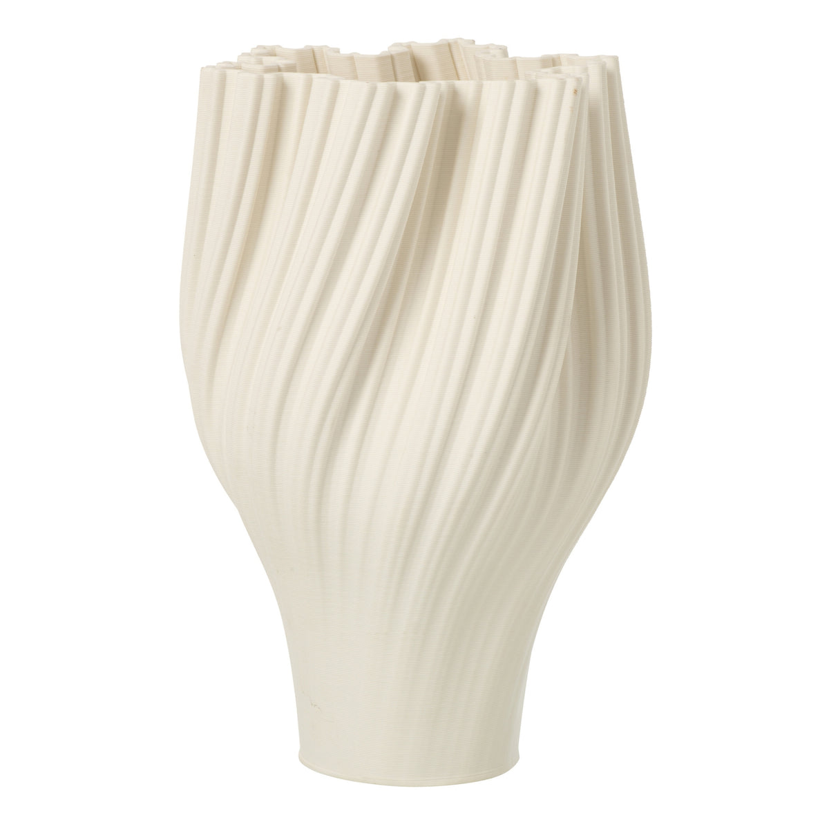 Jarrón 3D Impreso de Gres Blanco Grande Línea J