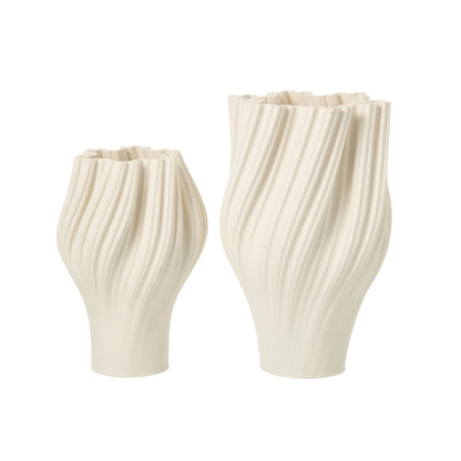 Jarrón 3D Impreso de Gres Blanco Grande Línea J
