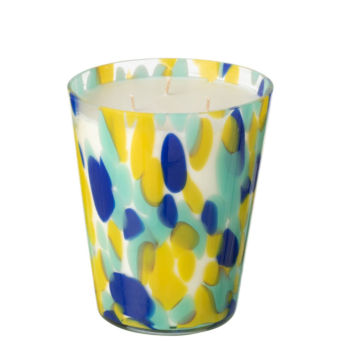 Vela aromática Noa Azul/Amarillo Grande -95 horas J-Line
