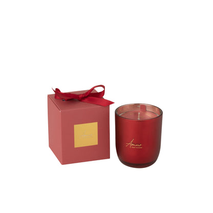 Vela aromática Amour Rojo Pequeña 35 horas