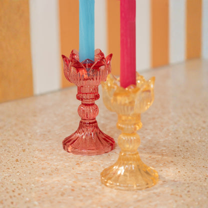 Set de 3 candelabros Rosa de vidrio cálido mix J-Line