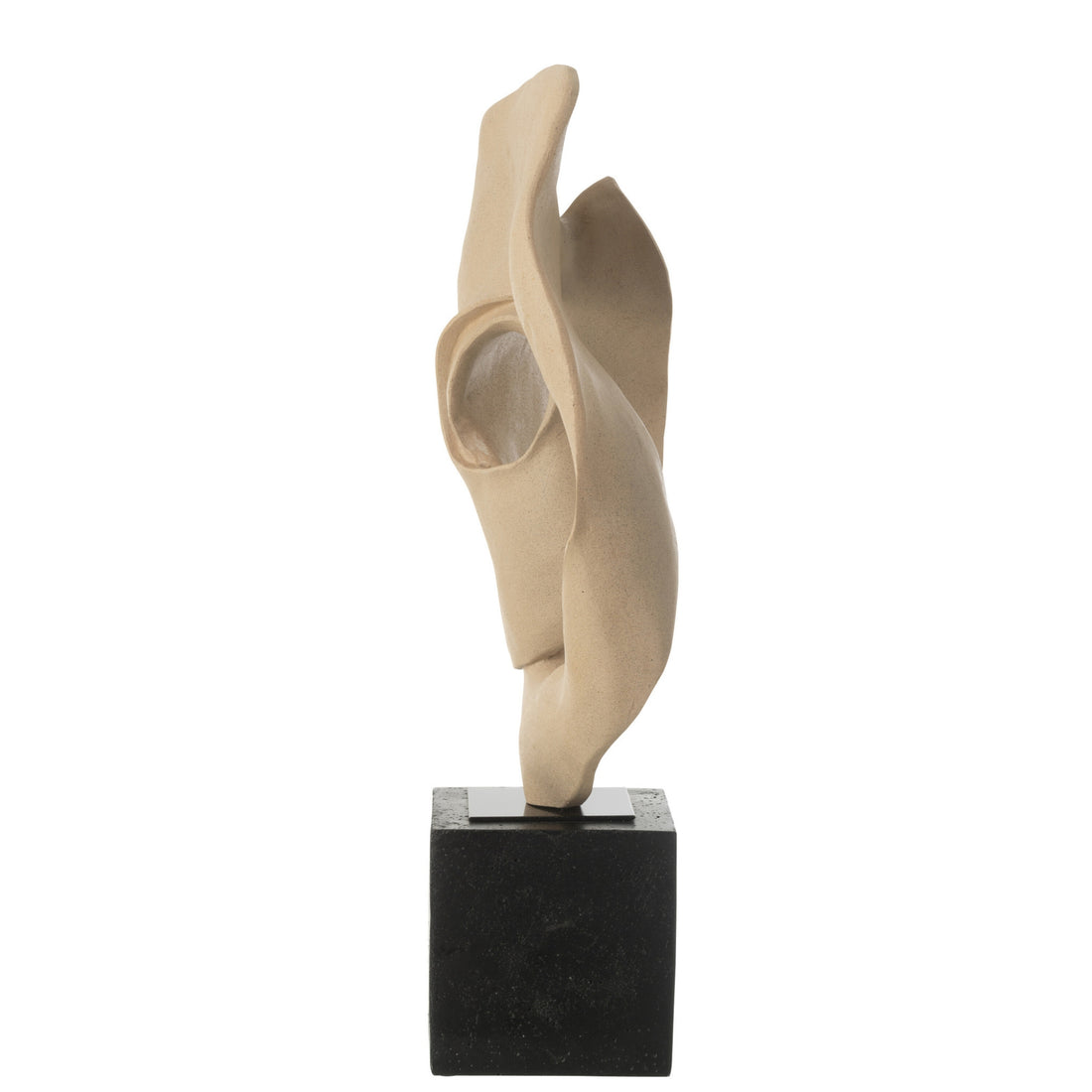 Deco Abstracto Sobre Pedestal Resina Beige/Negro J-Line