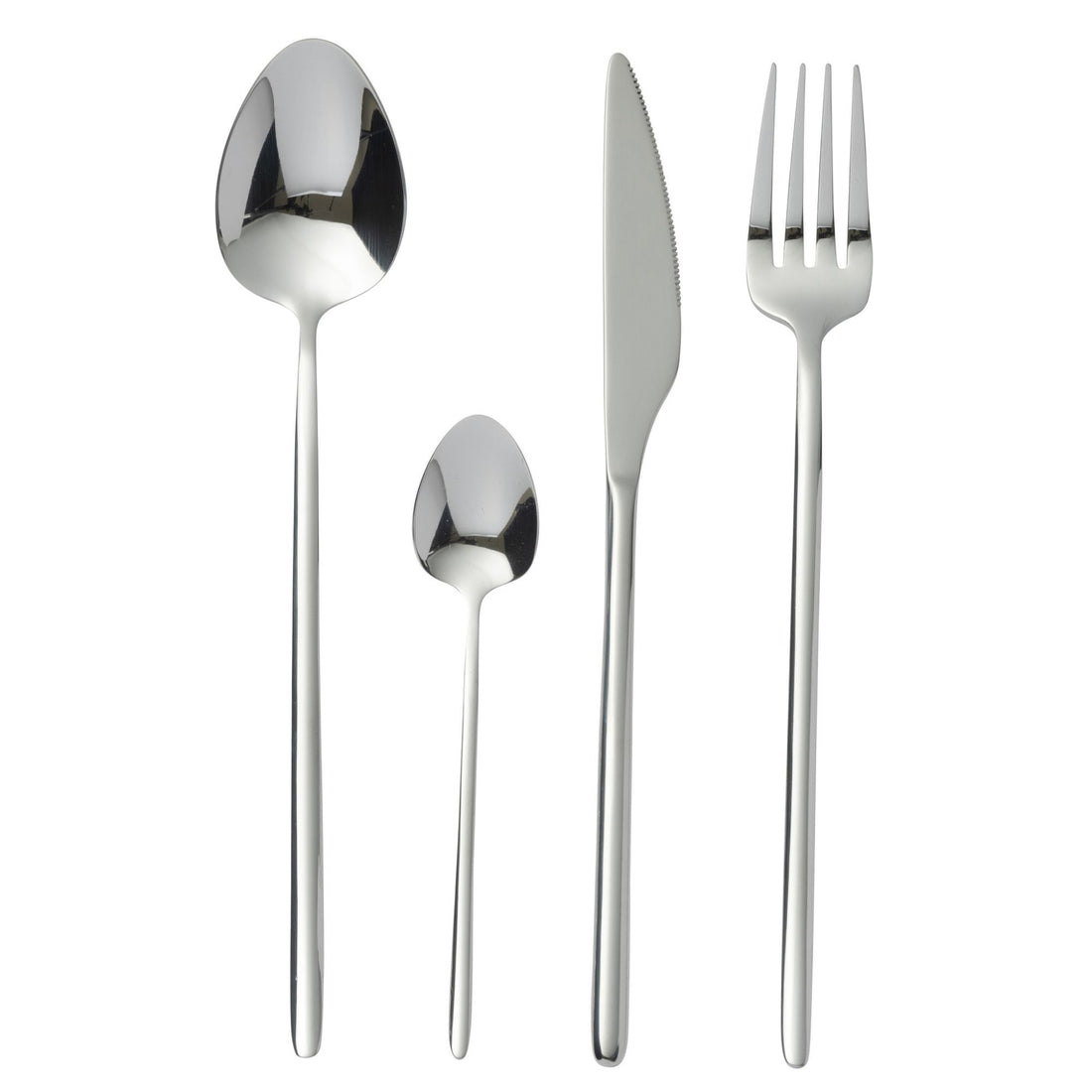 Set de cubiertos Box C 24 piezas Acero inoxidable Plateado brillante J-Line