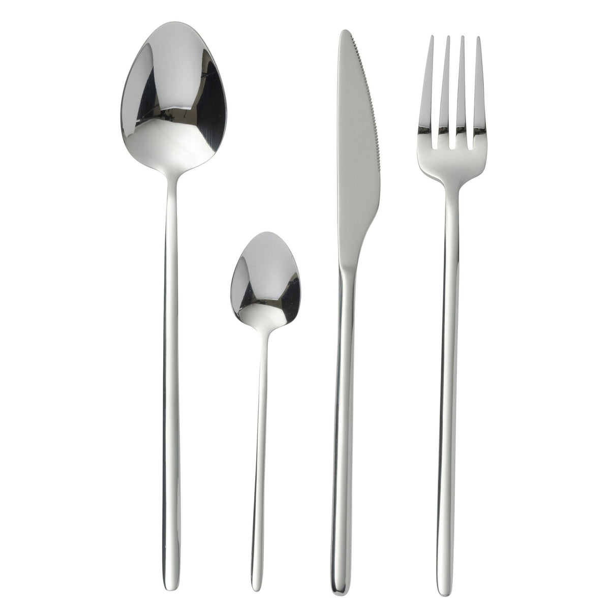 Set de cubiertos Box C 24 piezas Acero inoxidable Plateado brillante J-Line