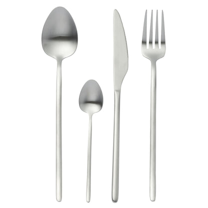 Set de cubiertos Box C 24 piezas Acero inoxidable Plata mate J-Line