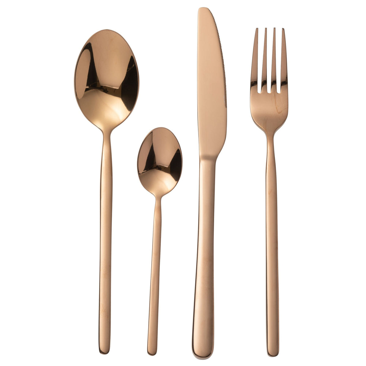 Set de cubiertos Caja B 24 Piezas Acero Inoxidable Cobre Brillante J-Line