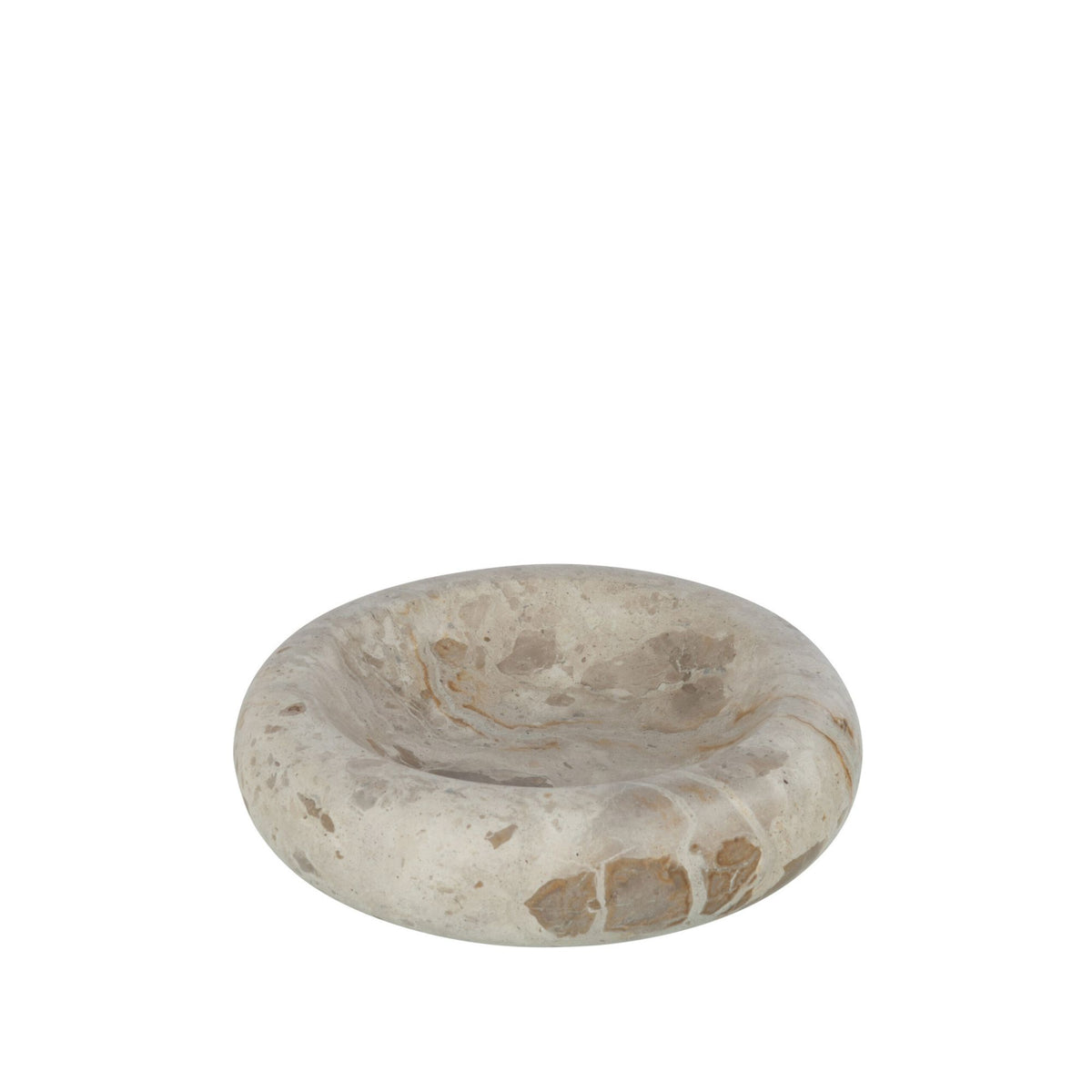 Lujoso plato bajo de mármol beige pequeño J-Line