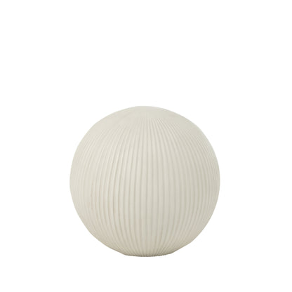 Bola decorativa de arcilla blanca mediana 31,5x31,5x29,5cm