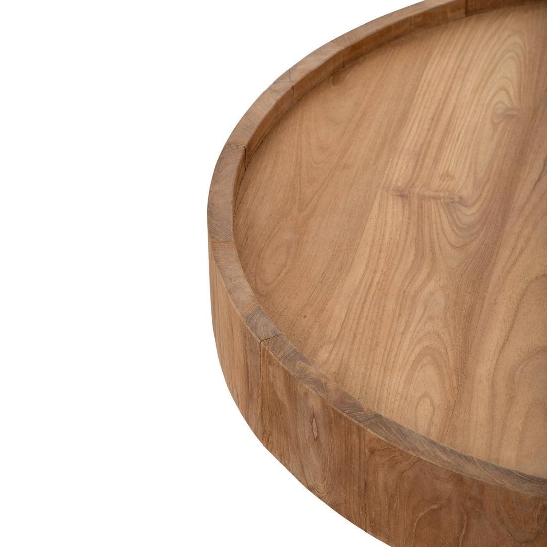 Mesa de centro redonda de madera de teca natural J-Line