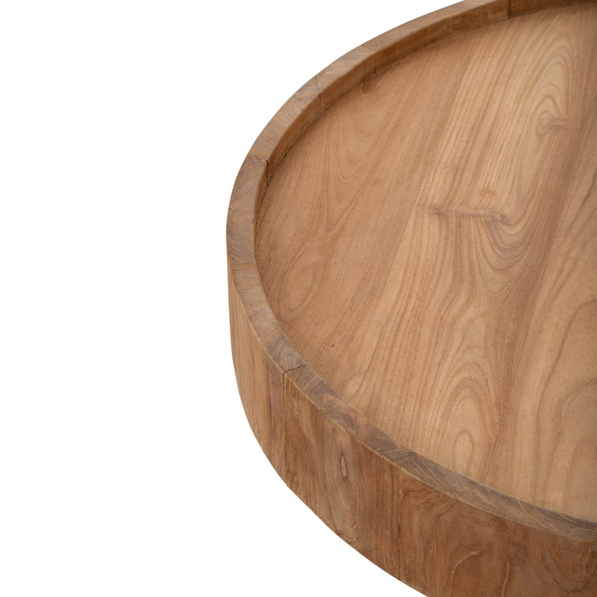 Mesa de centro redonda de madera de teca natural J-Line
