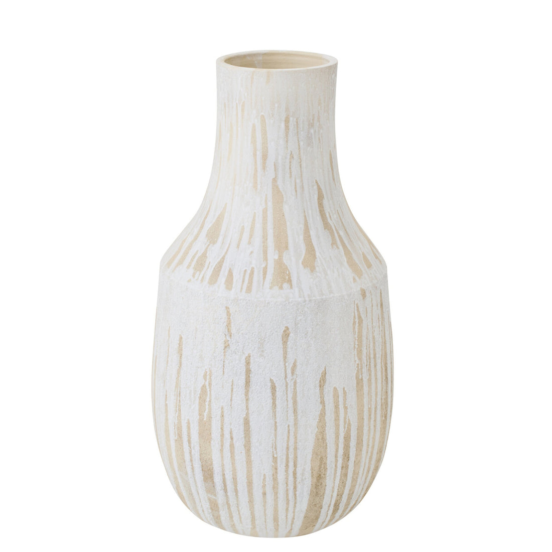 Jarrón de suelo de cerámica blanco/beige claro grande J-Line