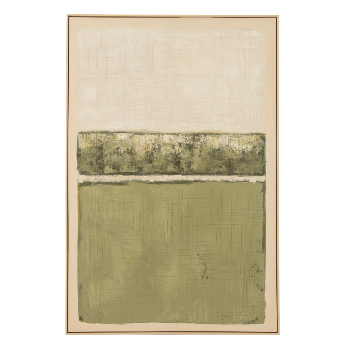 Cuadro Rectangular Madera de Pino Beige/Verde Oscuro J-Line