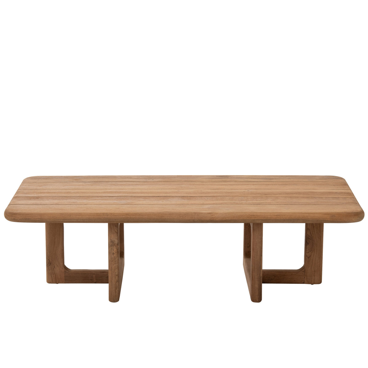 Mesa de centro de exterior Cakra rectangular de madera de teca natural J-Line