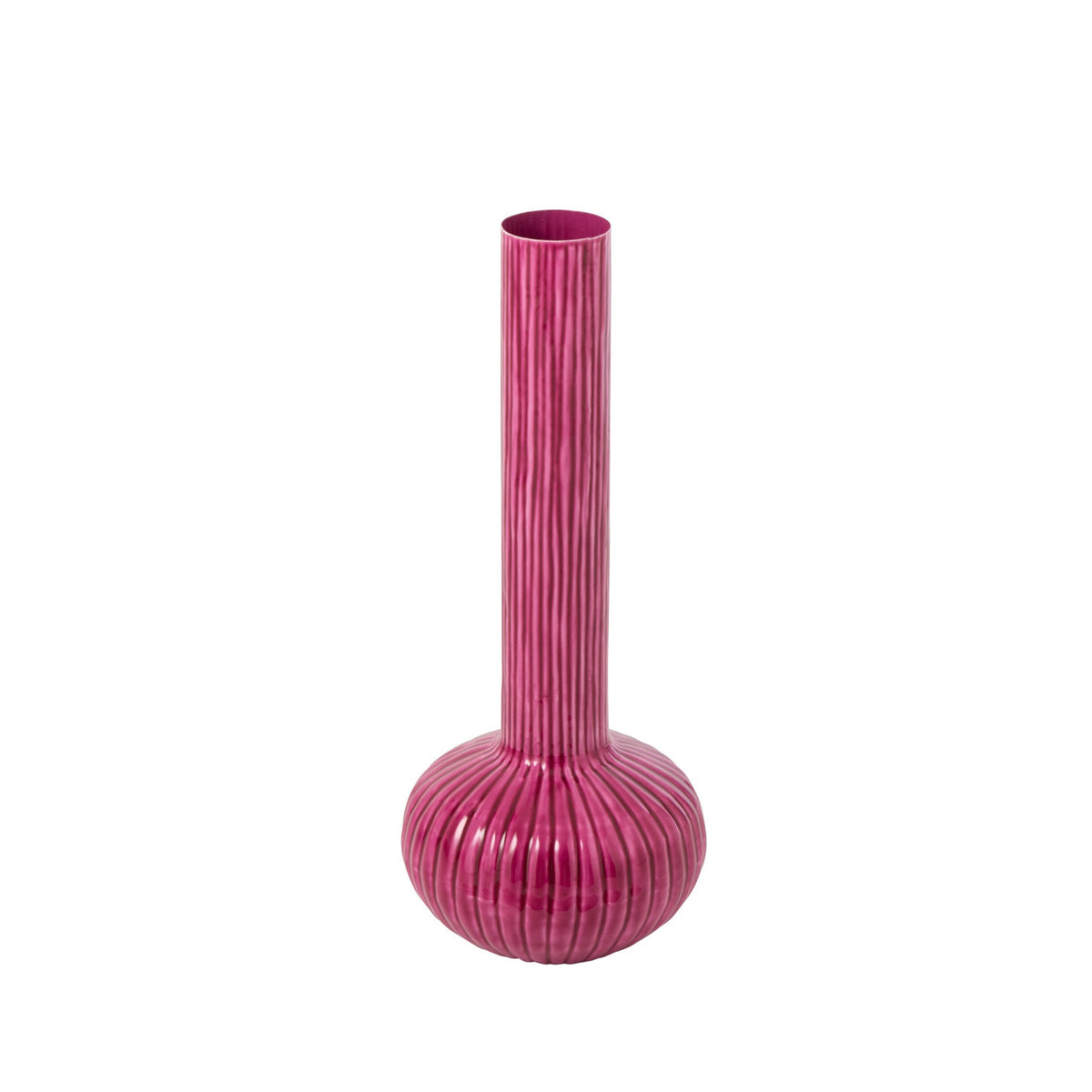 Jarrón de hierro fucsia grande J-Line