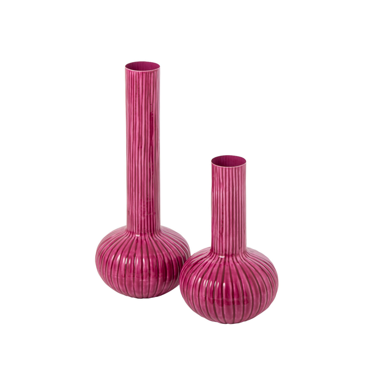 Jarrón de hierro fucsia grande J-Line