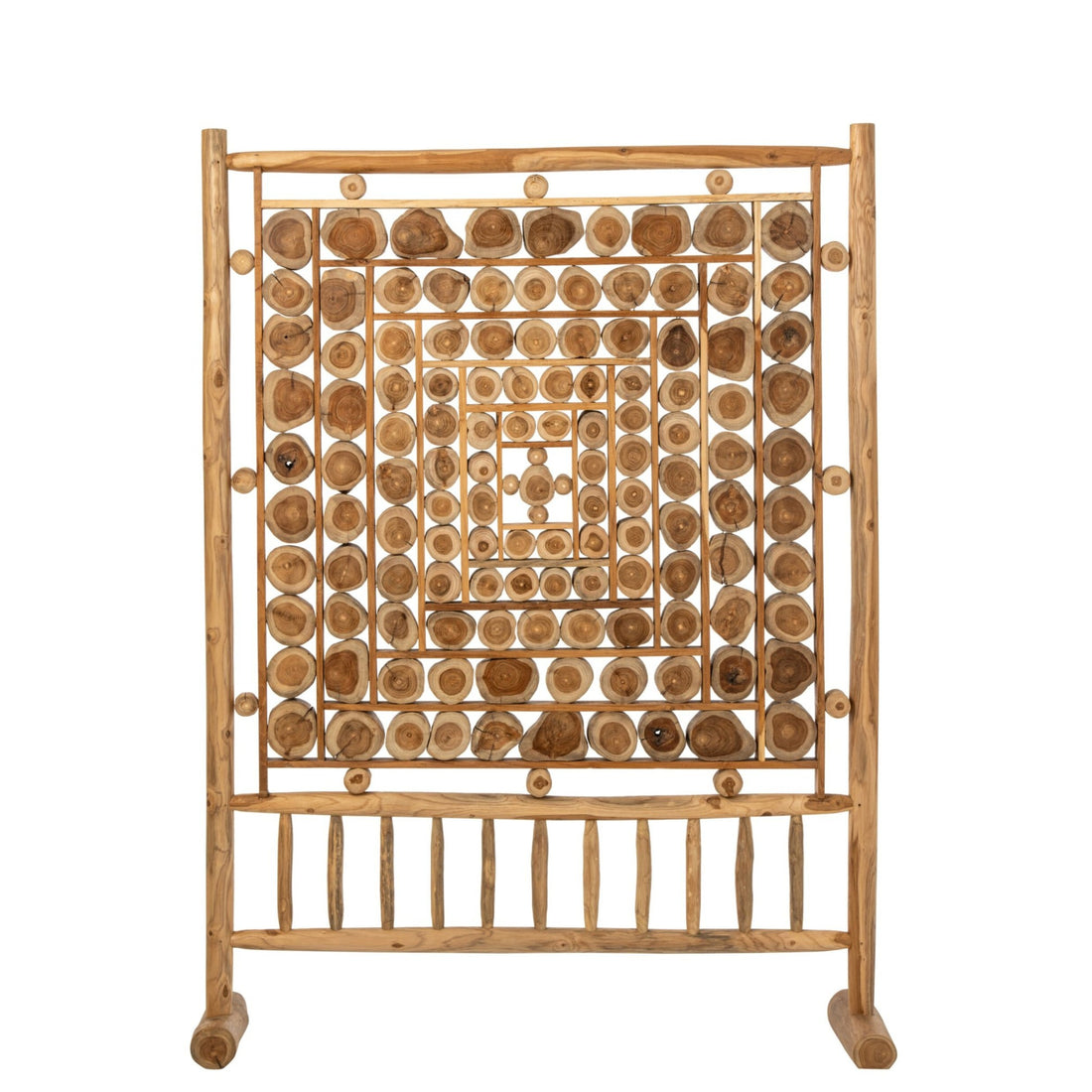 Biombo de rodajas de madera de teca natural J-Line