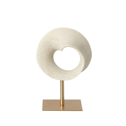 Decoración abstracta de resina blanca/dorada pequeña J-Line
