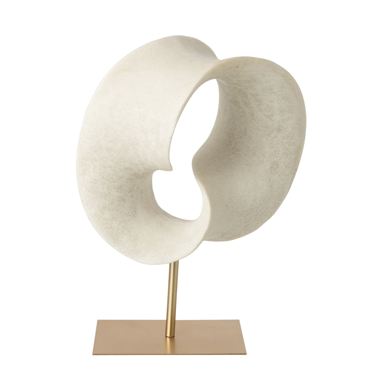 Decoración Abstracta Resina Blanco/Dorado Large J-Line